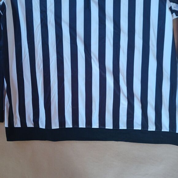 Referee Costume Halloween Black White Striped Shirt Long Sleeve 2XL - Picture 7 of 9